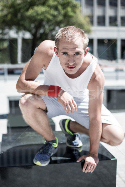 Happy man doing parkour Stock photo © wavebreak_media