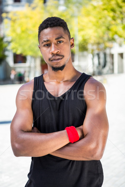 Portret frumos atlet sănătate beton Imagine de stoc © wavebreak_media