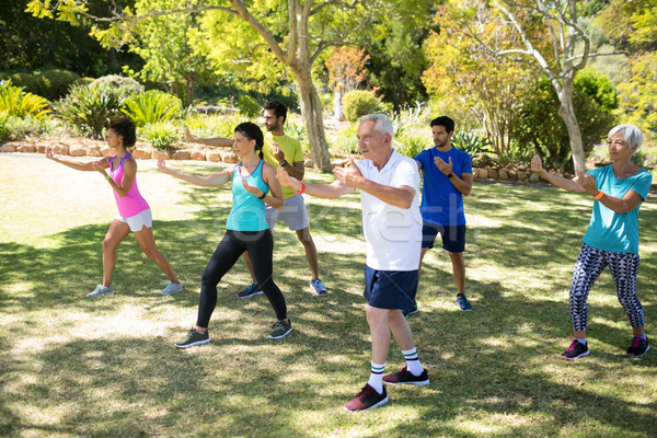 Group of people exercising in the park Stock photo © wavebreak_media