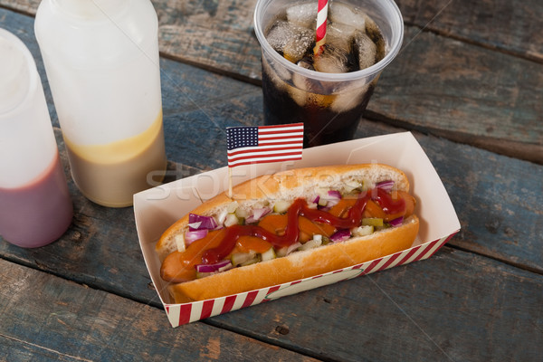 Hot dog and cold drink with 4th july theme Stock photo © wavebreak_media