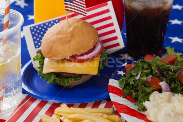 Drink and snacks decorated with 4th july theme Stock photo © wavebreak_media