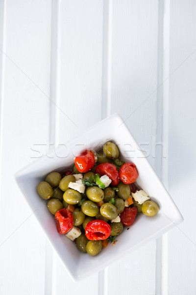 Gemarineerd olijven kruiden Spice kom Stockfoto © wavebreak_media