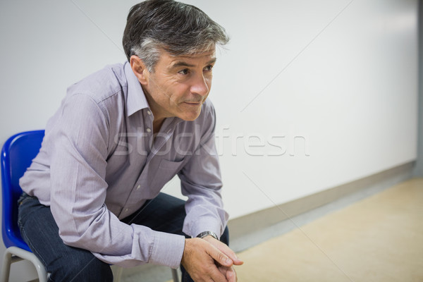 Foto stock: Profesor · sesión · silla · corredor · hombre