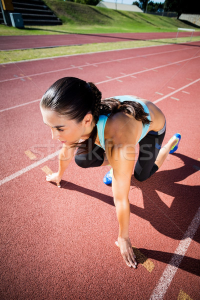 Female athlete in ready to run position Stock photo © wavebreak_media