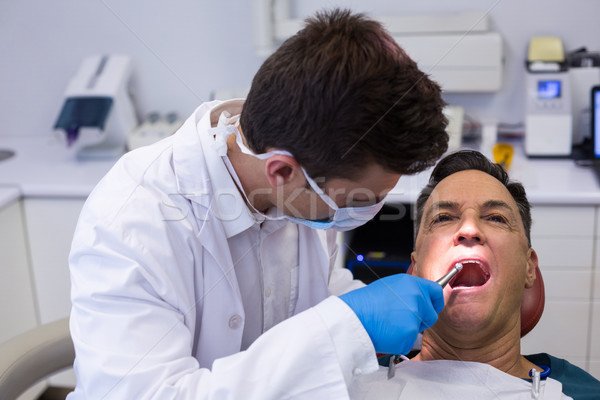 Foto stock: Dentista · masculino · paciente · ferramentas · homem