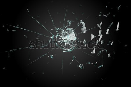 Crackled and broken glass against a black background Stock photo © wavebreak_media