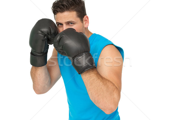 Determinado masculina boxeador centrado formación blanco Foto stock © wavebreak_media