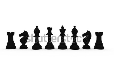 Schwarz Schachfiguren Zeile weiß Schach digitalen Stock foto © wavebreak_media