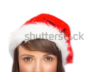 Pretty santa girl with hands on face Stock photo © wavebreak_media