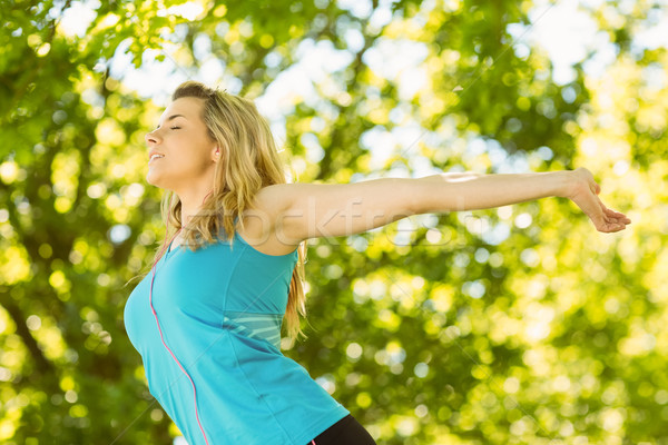 Stock photo: Fit blonde enjoying the sunshine