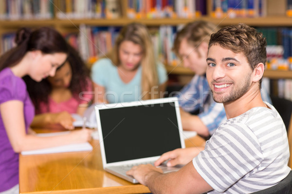 Сток-фото: колледжей · студентов · домашнее · задание · библиотека · группа · компьютер