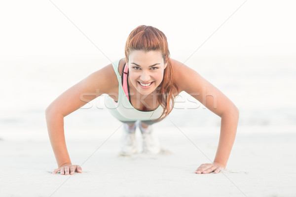 Stock foto: Schönen · Brünette · Strand · Frau · Frühling