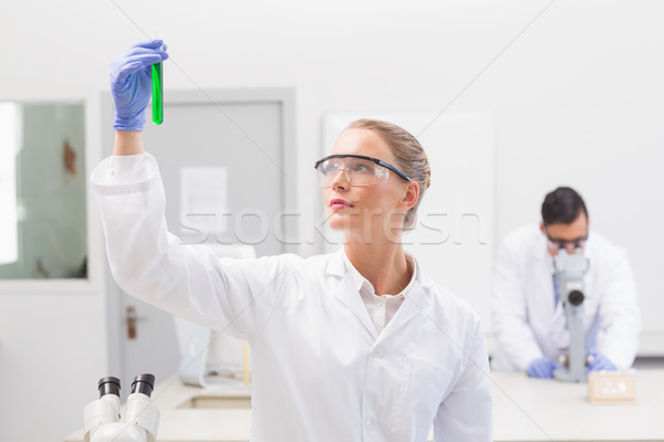 Scientist examining green precipitate in tube  Stock photo © wavebreak_media