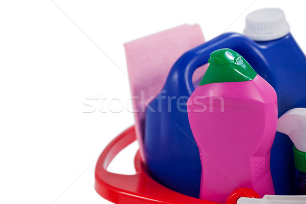 Various household cleaning supplies in a bucket Stock photo © wavebreak_media