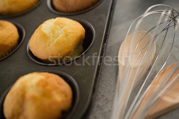 Stock fotó: Közelkép · muffinok · konzervdoboz · fakanál · drót · habaró