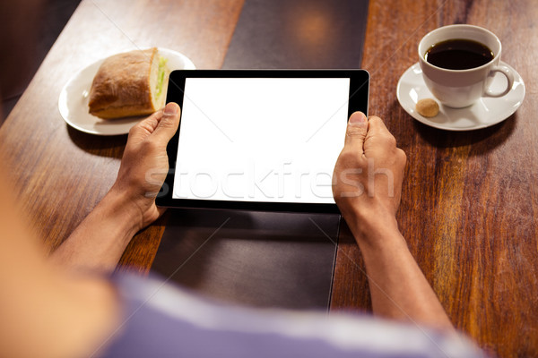 Hombre tableta Cafetería negocios restaurante Servicio Foto stock © wavebreak_media