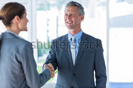 Foto stock: Empresário · colega · em · pé · escritório · retrato · homem