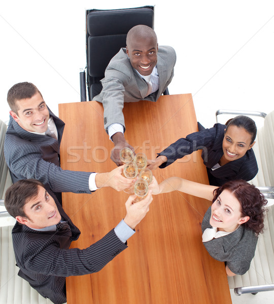 High view of business team toasting with champagne Stock photo © wavebreak_media