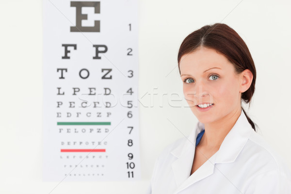 Weiblichen Optiker Sehtest Augen Gesundheit Schönheit Stock foto © wavebreak_media