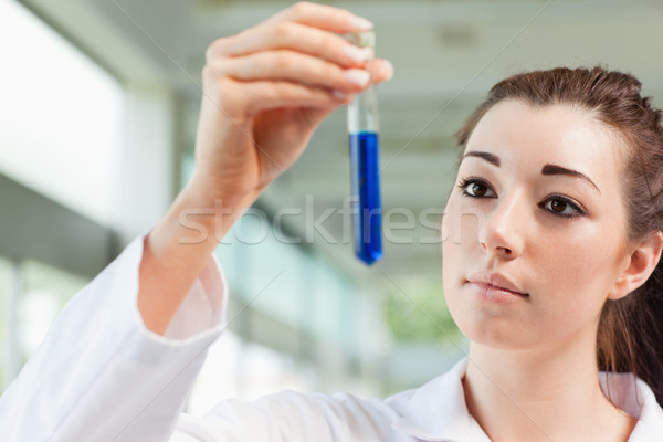 Cute student looking at a test tube in a laboratory Stock photo © wavebreak_media