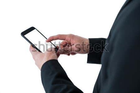 Nő okostelefon közelkép fehér telefon kommunikáció Stock fotó © wavebreak_media