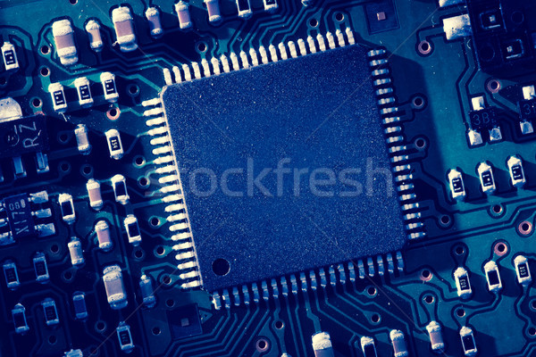 Stock foto: Blau · Mikro · elektronischen · Schaltung · Computer · Technologie