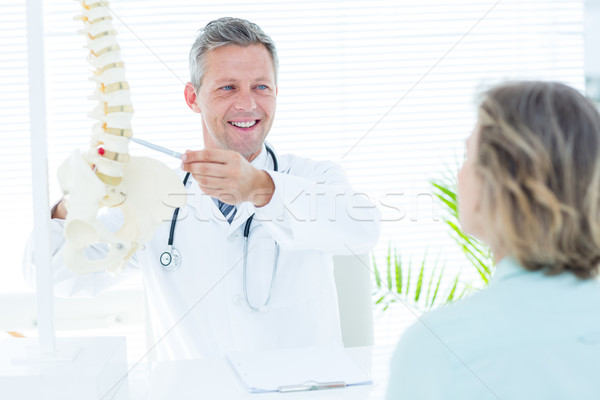 Foto stock: Médico · paciente · coluna · modelo · médico