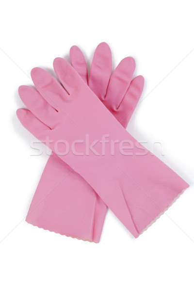 Purple rubber gloves on white background Stock photo © wavebreak_media