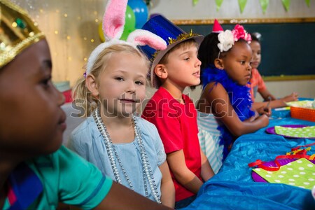 Foto d'archivio: Felice · padre · figlia · festa · di · compleanno · ritratto