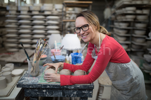 Portret vrouw aardewerk workshop business gelukkig Stockfoto © wavebreak_media