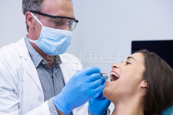 Foto d'archivio: Dentista · donna · clinica · medici