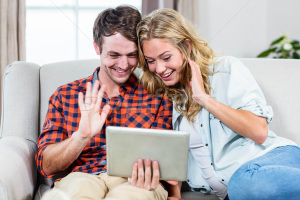 Couple doing video chat on a tablet computer Stock photo © wavebreak_media