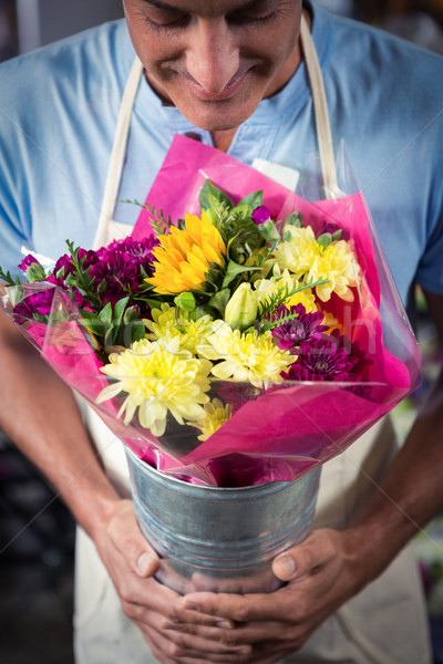 [[stock_photo]]: Homme · fleuriste · fleur · homme · Ouvrir · la