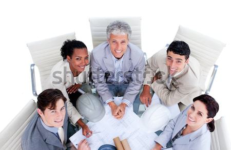 High angle of a successful business team toasting with Champagne Stock photo © wavebreak_media