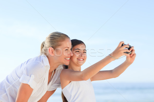 Meisje foto moeder vrouw zomer Stockfoto © wavebreak_media
