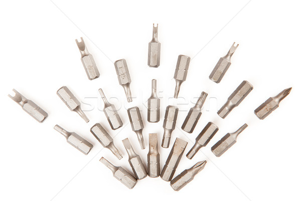 Silver drill attachments fanned out Stock photo © wavebreak_media