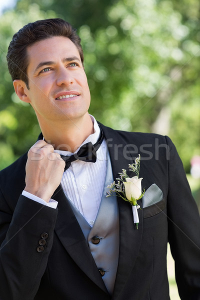 Nervous bridegroom in garden Stock photo © wavebreak_media