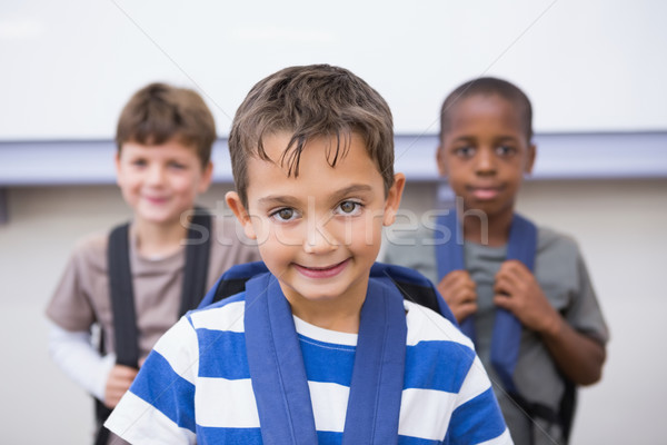 クラスメート 笑みを浮かべて 一緒に 教室 小学校 学校 ストックフォト © wavebreak_media