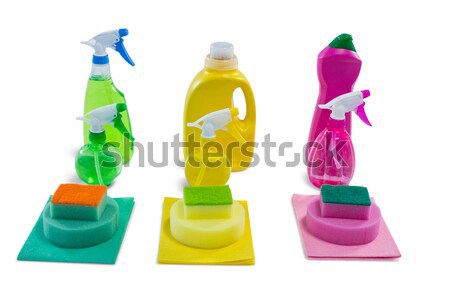 Foto stock: Detergente · spray · garrafa · recipiente · branco · fitness