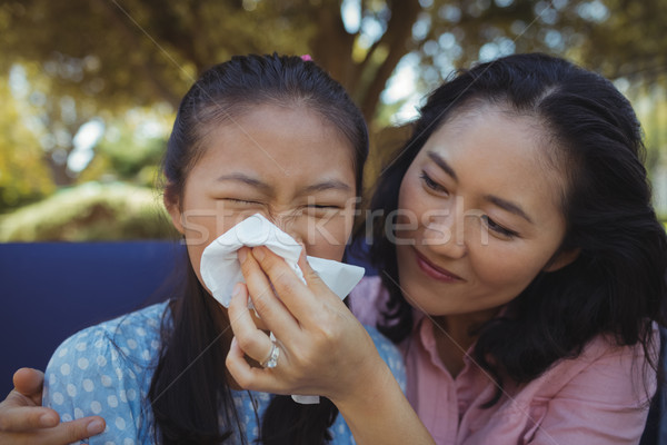 матери помогают дочь удар носа домой Сток-фото © wavebreak_media