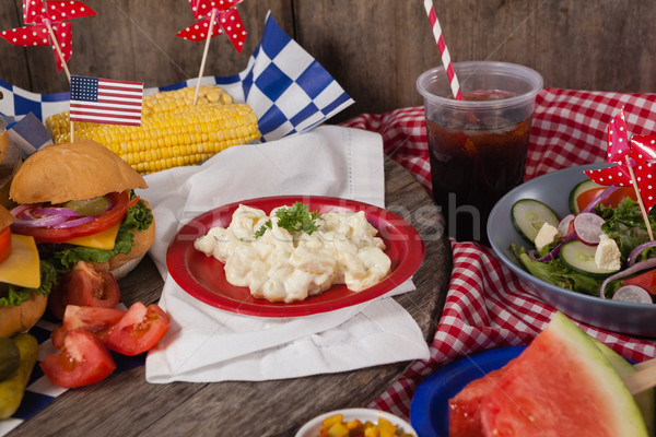 Snacks and cold drink decorated with 4th july theme Stock photo © wavebreak_media