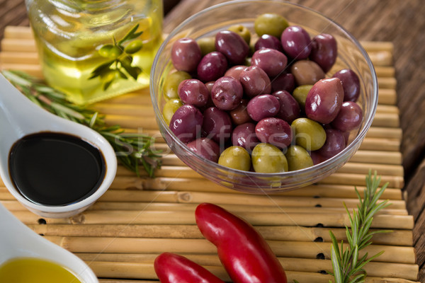 Marinated olives with ingredients Stock photo © wavebreak_media