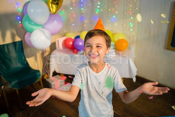 Happy boy enjoying during birthday party Stock photo © wavebreak_media