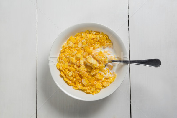 Breakfast cereals in bowl on a wooden table Stock photo © wavebreak_media