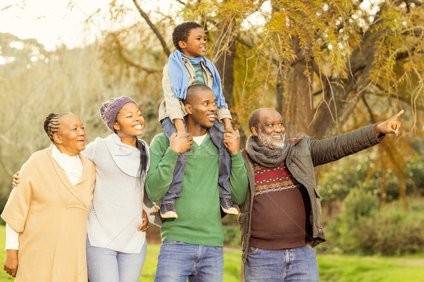 Extended family posing with warm clothes Stock photo © wavebreak_media