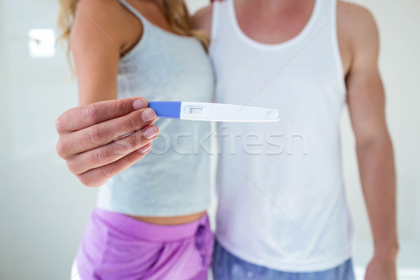 Stock foto: Paar · Schwangerschaftstest · Bad · Frau · Mann