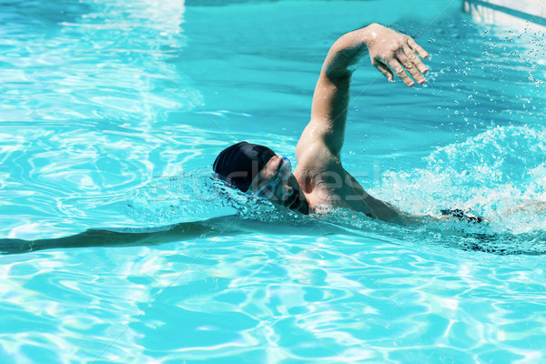 соответствовать пловец ползать Бассейн человека Сток-фото © wavebreak_media