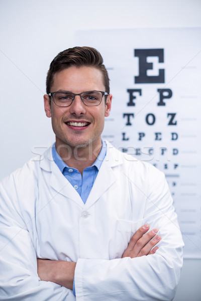 Optometrist smiling in ophthalmology clinic Stock photo © wavebreak_media