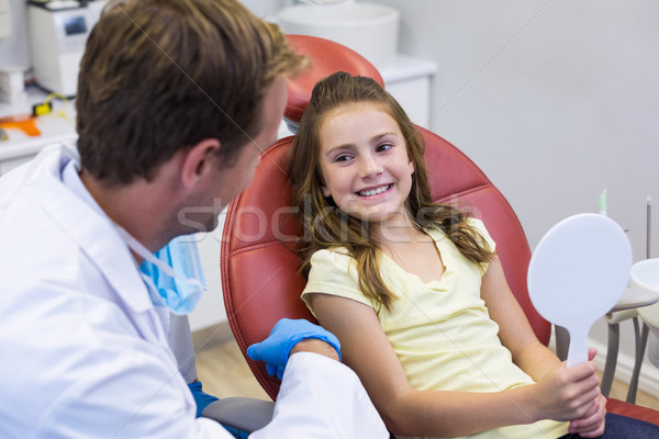 Stockfoto: Jonge · patiënt · tandarts · tandheelkundige · kliniek · man