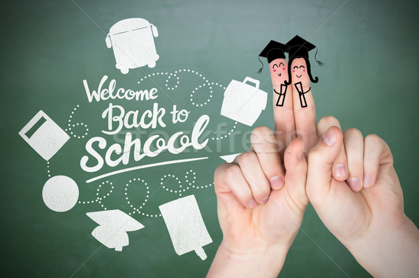 Stock photo: Composite image of fingers posed as students